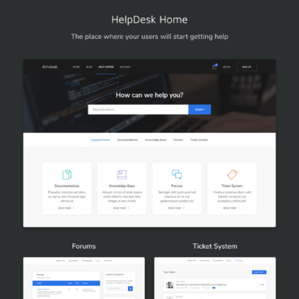 Amdesk – HelpDesk and Knowledge Base HTML template